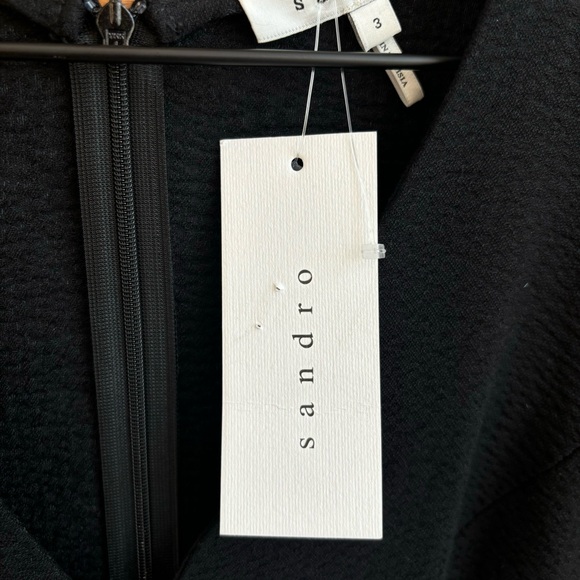 NWT Sandro Sheath Dress Black Peplum, Size 3/ US L-8 - Picture 12 of 13